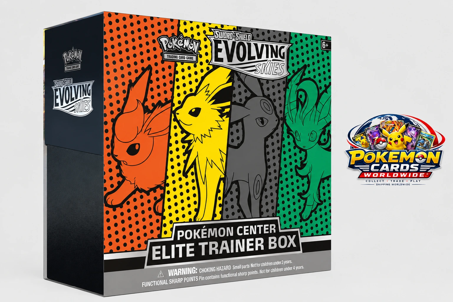 Pokémon Center Exclusive Evolving Skies Elite Trainer Box featuring Eeveelutions