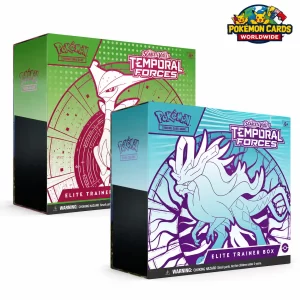 Pokémon TCG: Temporal Forces ETB (Reprint) Walking Wake and Iron Leaves boxes