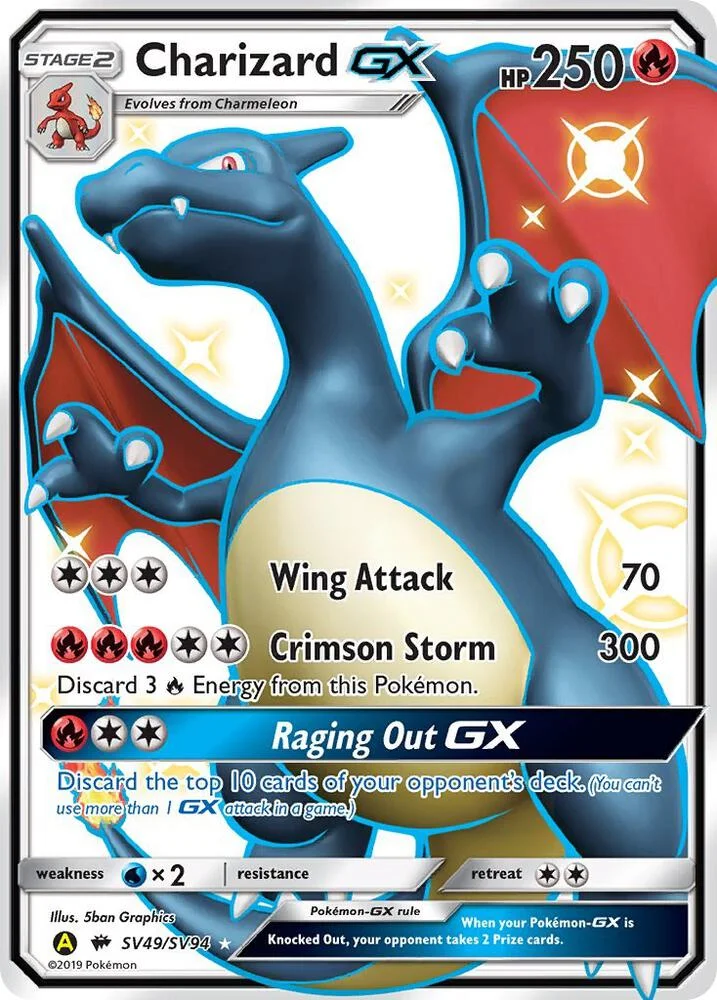 Charizard GX Hidden Fates Shiny Vault - Charizard GX Hidden Fates Shiny Vault SV49/SV94 Pokémon card